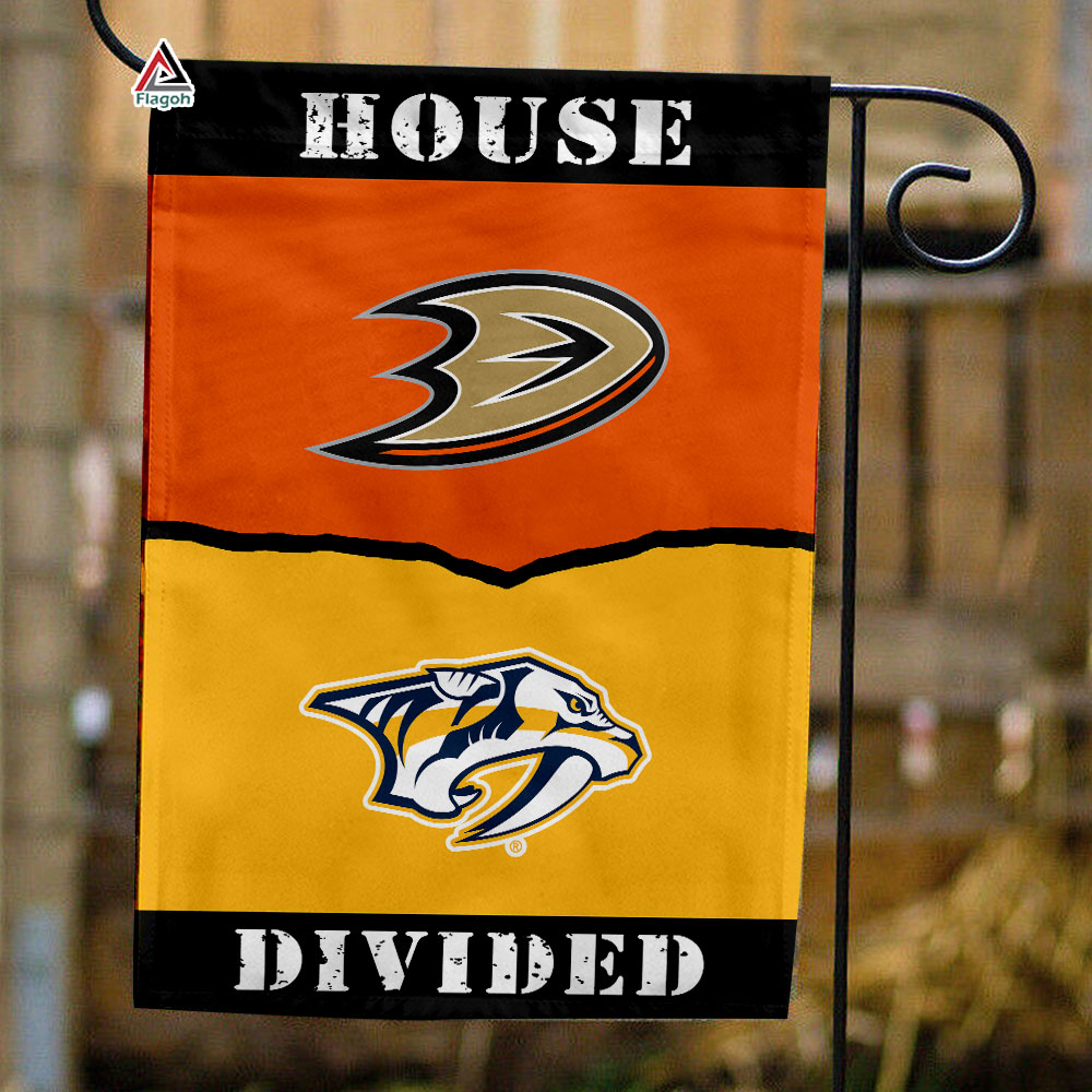 Ducks vs Predators House Divided Flag, NHL House Divided Flag