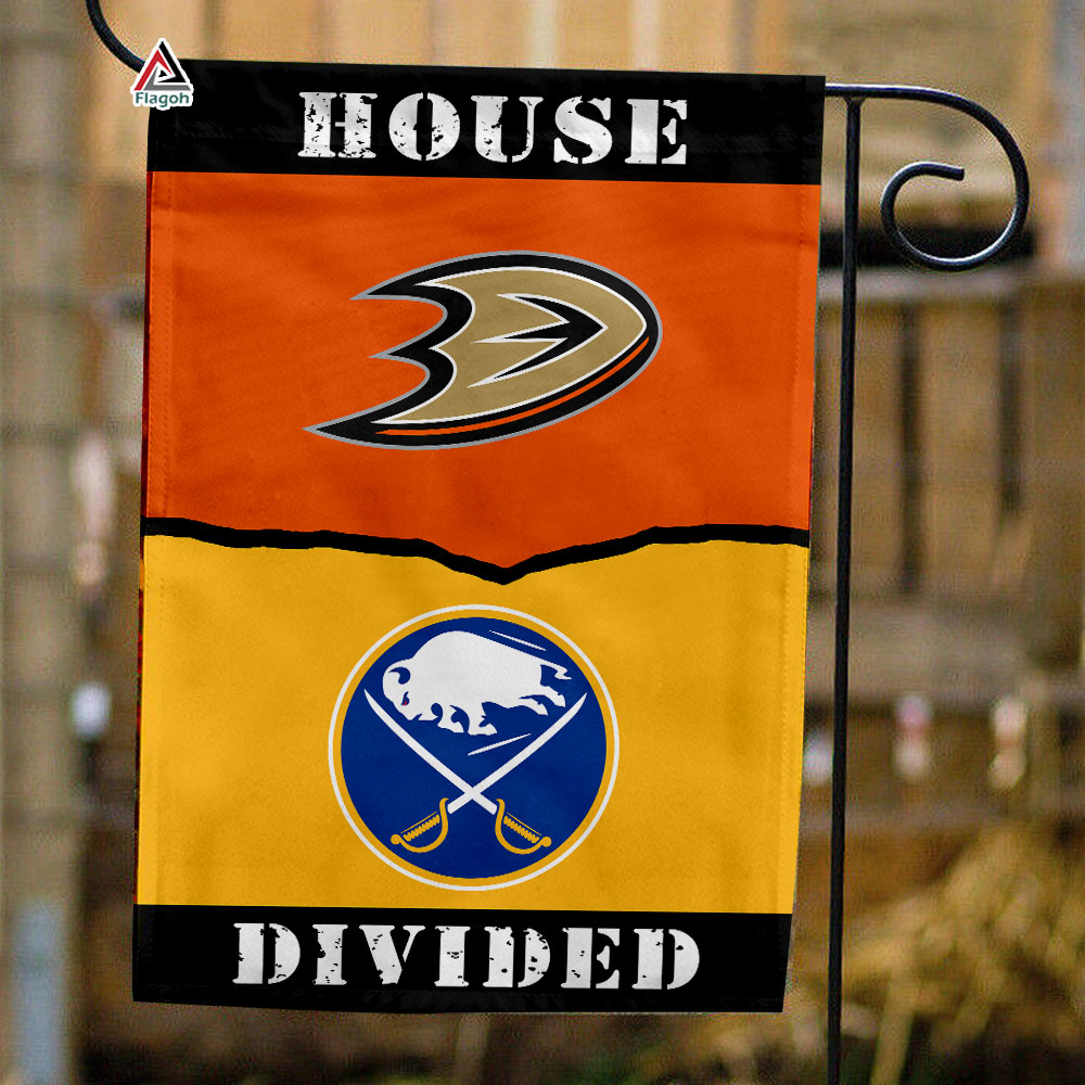Ducks vs Sabres House Divided Flag, NHL House Divided Flag