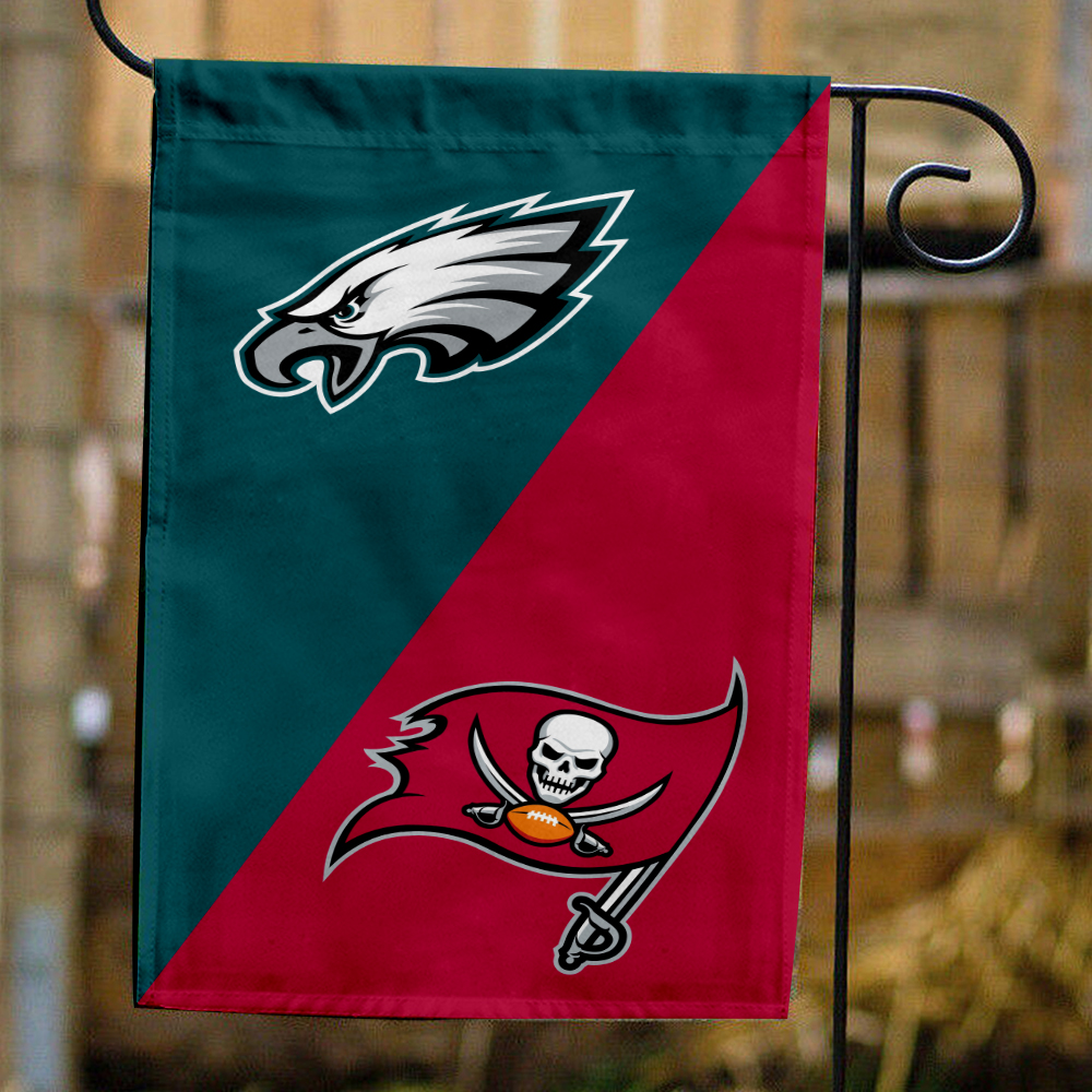 Eagles vs Buccaneers House Divided Flag, NFL House Divided Flag