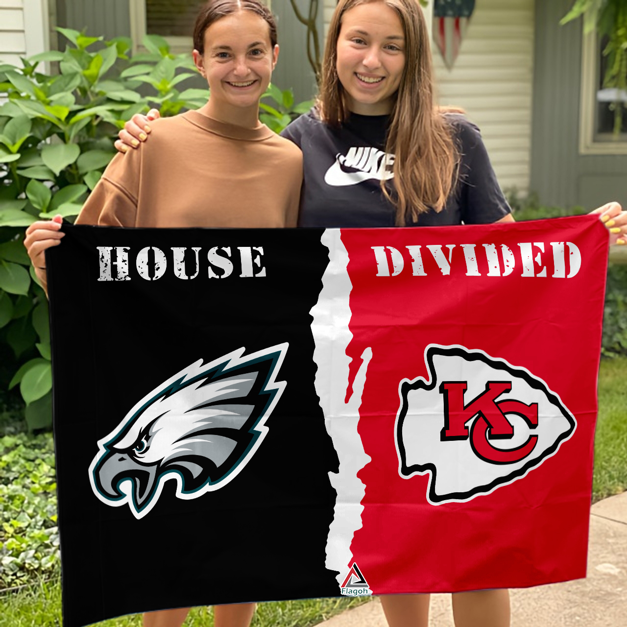 Eagles vs Chiefs House Divided Flag, NFL House Divided Flag - Image 3