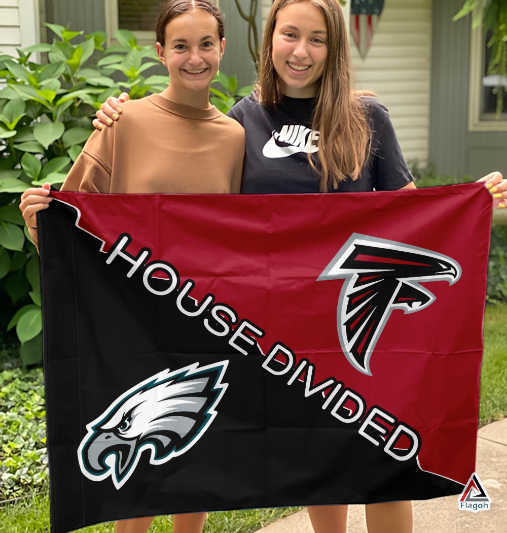 Eagles vs Falcons House Divided Flag, NFL House Divided Flag - Image 3