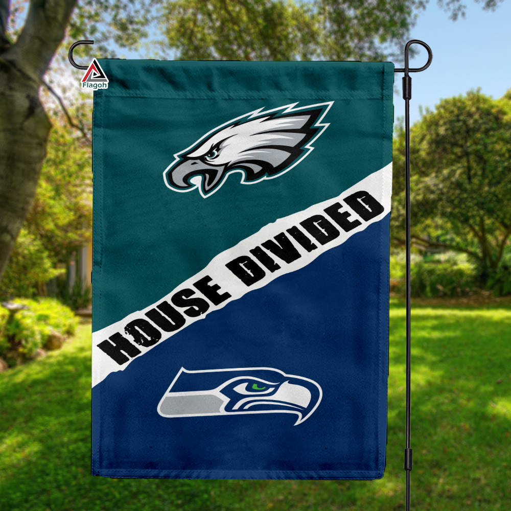 Eagles vs Seahawks House Divided Flag, NFL House Divided Flag
