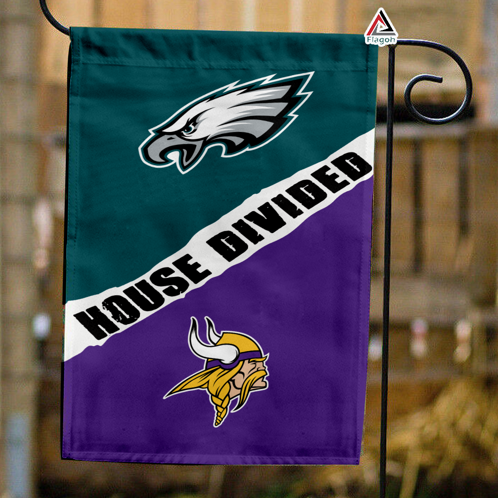 Eagles vs Vikings House Divided Flag, NFL House Divided Flag