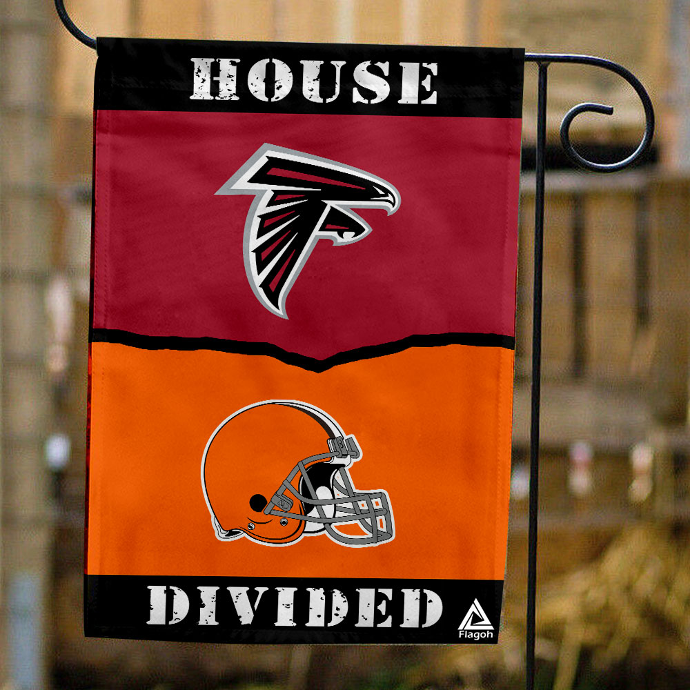 Falcons vs Browns House Divided Flag, NFL House Divided Flag