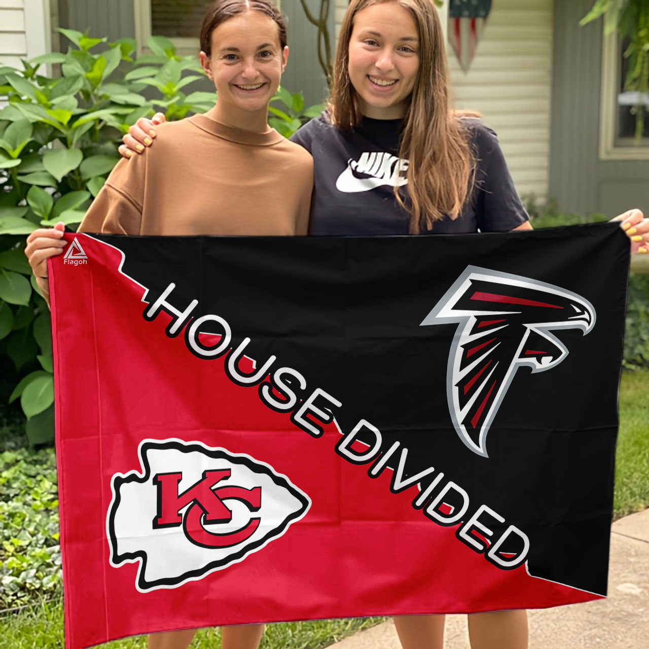 Falcons vs Chiefs House Divided Flag, NFL House Divided Flag - Image 3
