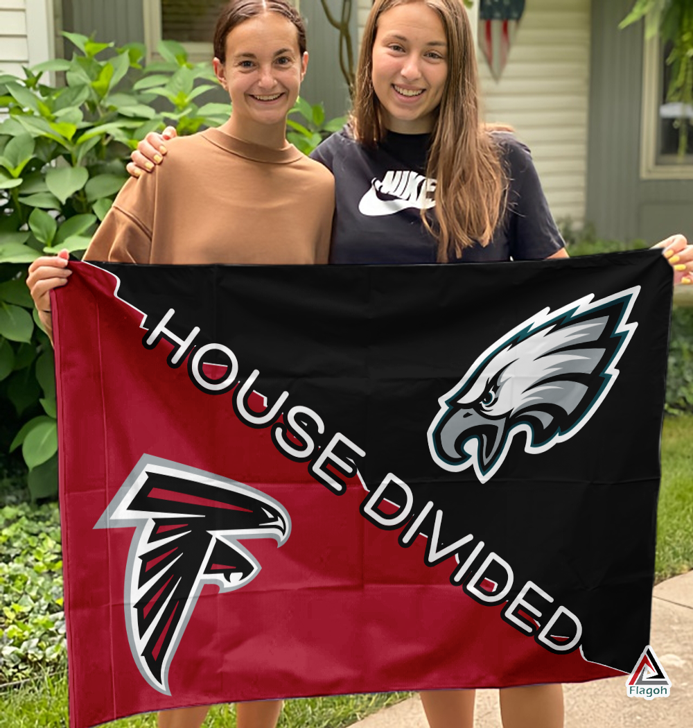 Falcons vs Eagles House Divided Flag, NFL House Divided Flag - Image 3