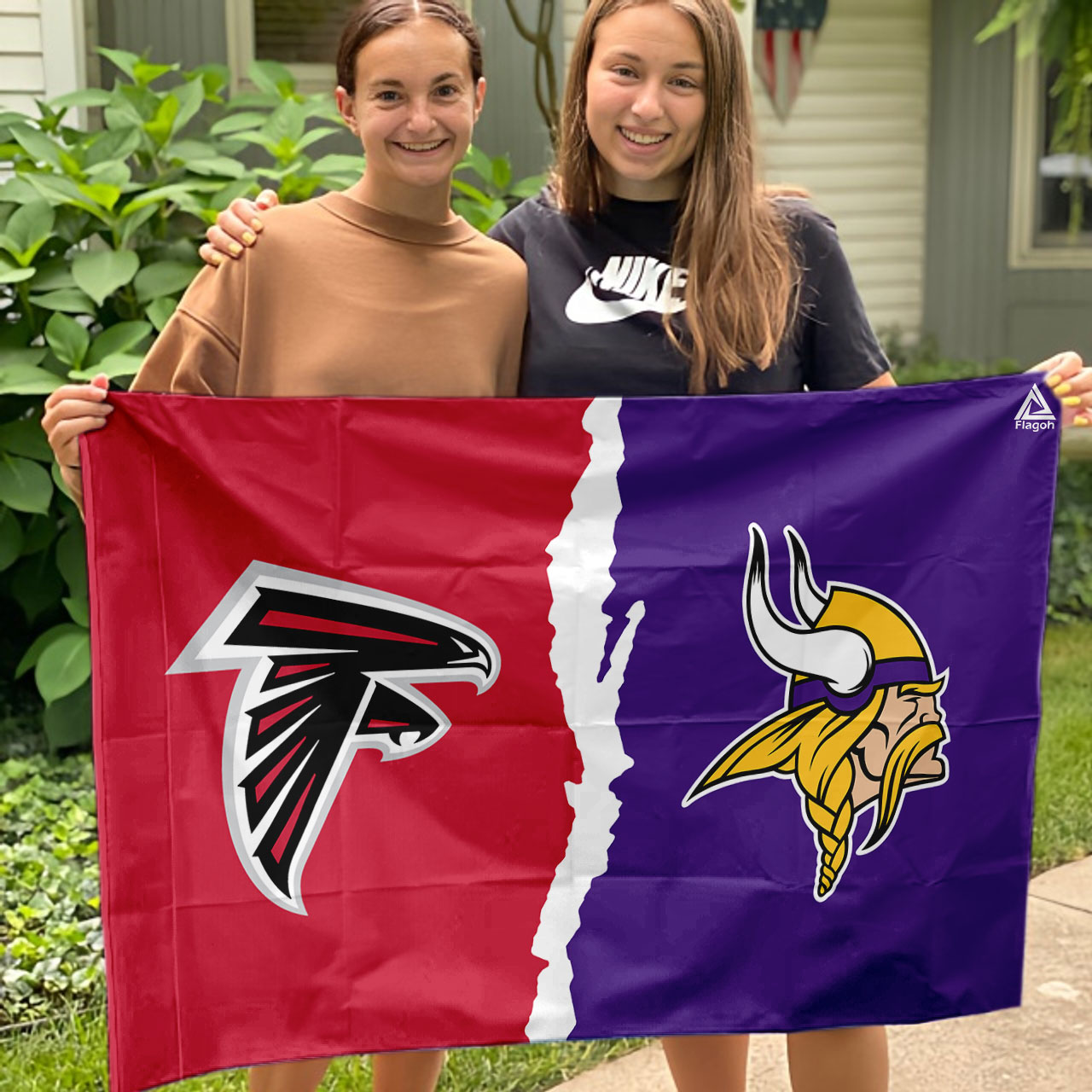 Falcons vs Vikings House Divided Flag, NFL House Divided Flag - Image 3
