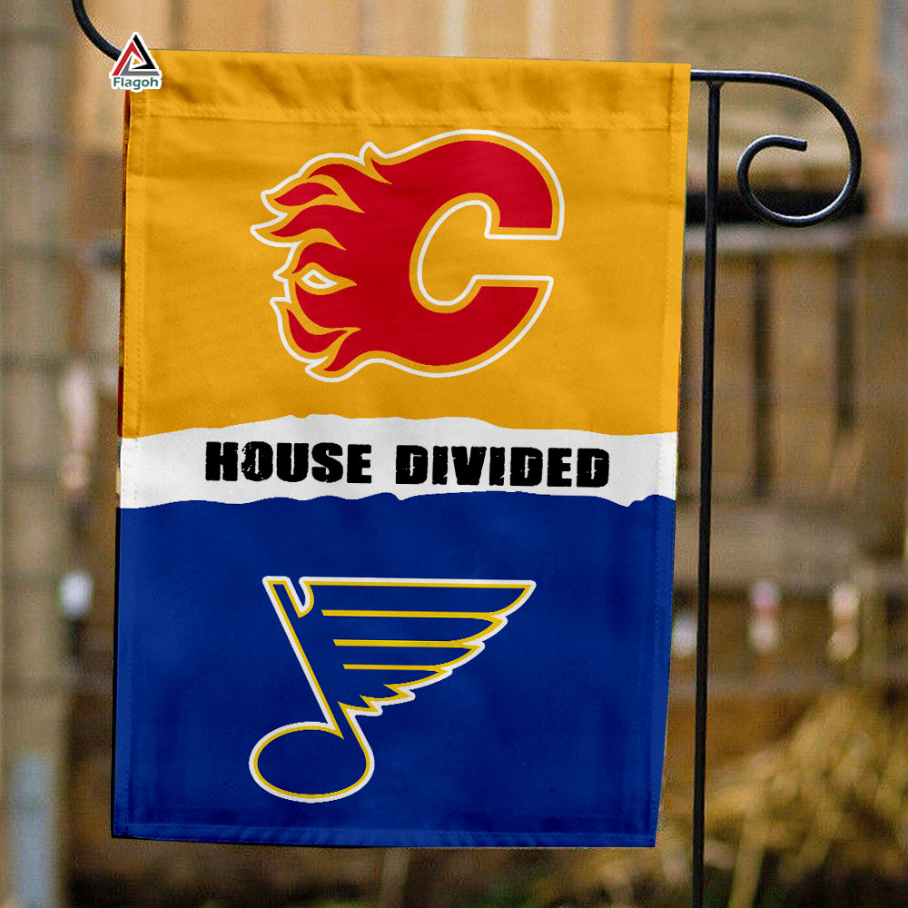 Flames vs Blues House Divided Flag, NHL House Divided Flag