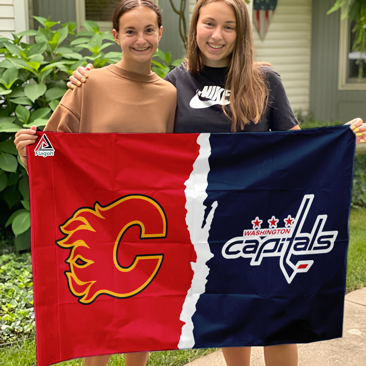 Flames vs Capitals House Divided Flag, NHL House Divided Flag - Image 3