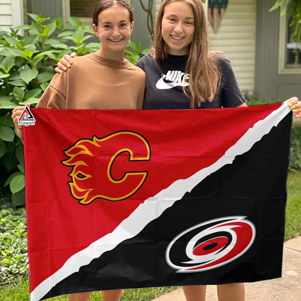 Flames vs Hurricanes House Divided Flag, NHL House Divided Flag - Image 3
