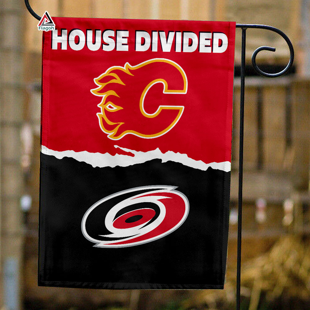 Flames vs Hurricanes House Divided Flag, NHL House Divided Flag