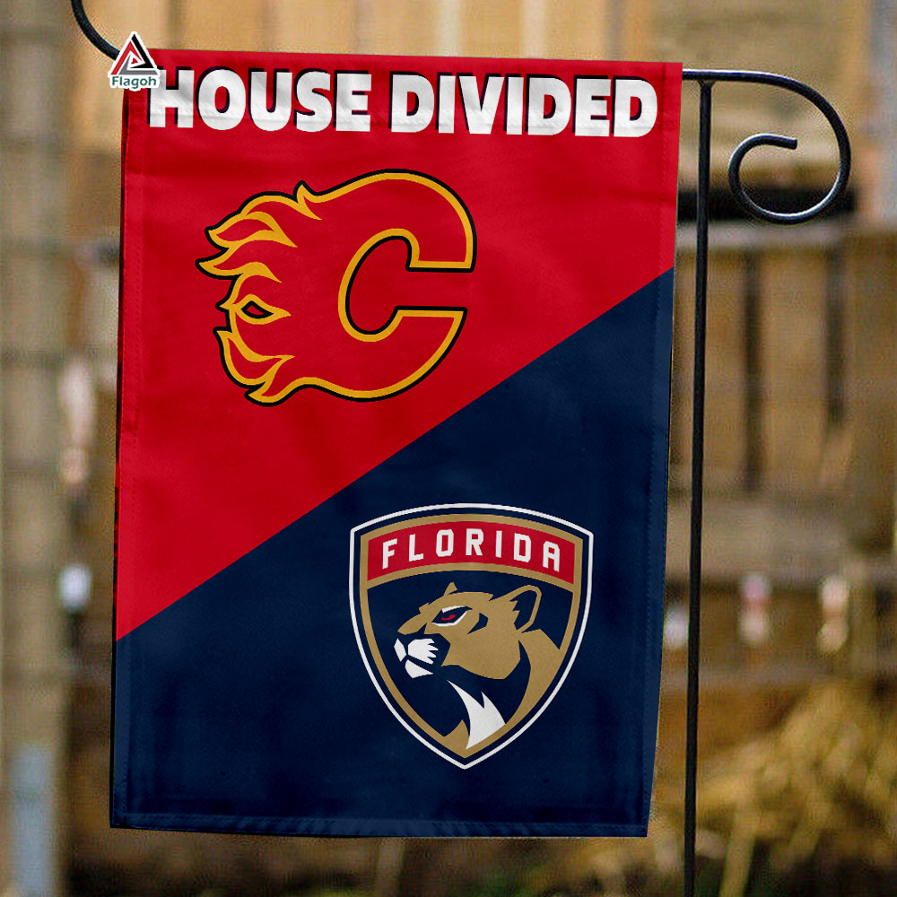 Flames vs Panthers House Divided Flag, NHL House Divided Flag
