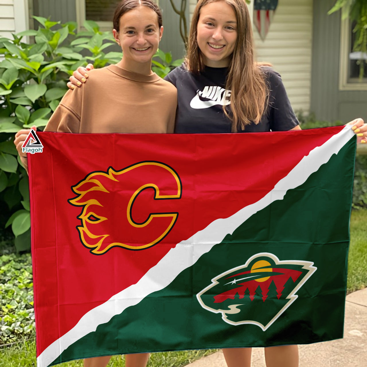 Flames vs Wild House Divided Flag, NHL House Divided Flag - Image 3