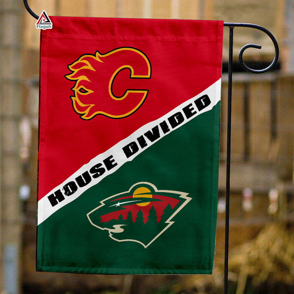 Flames vs Wild House Divided Flag, NHL House Divided Flag