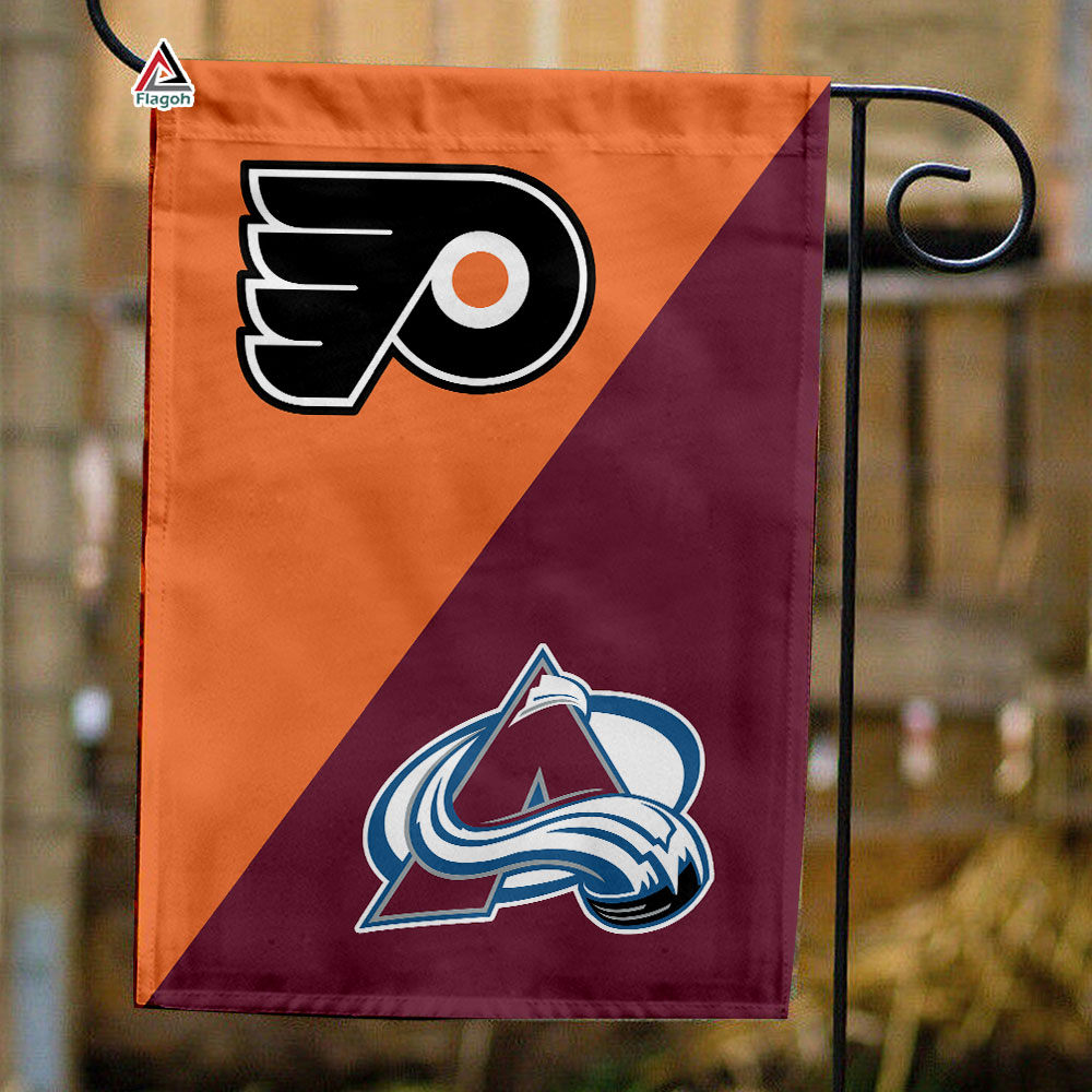 Flyers vs Avalanche House Divided Flag, NHL House Divided Flag