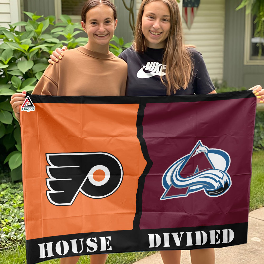 Flyers vs Avalanche House Divided Flag, NHL House Divided Flag - Image 3