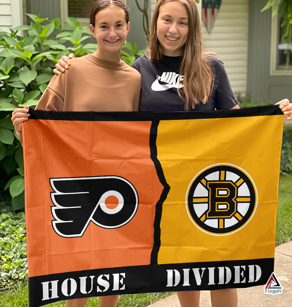 Flyers vs Bruins House Divided Flag, NHL House Divided Flag - Image 3