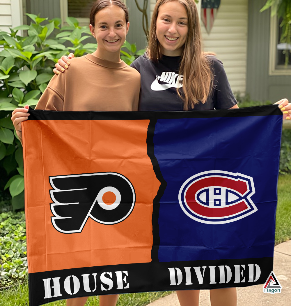 Flyers vs Canadiens House Divided Flag, NHL House Divided Flag - Image 3