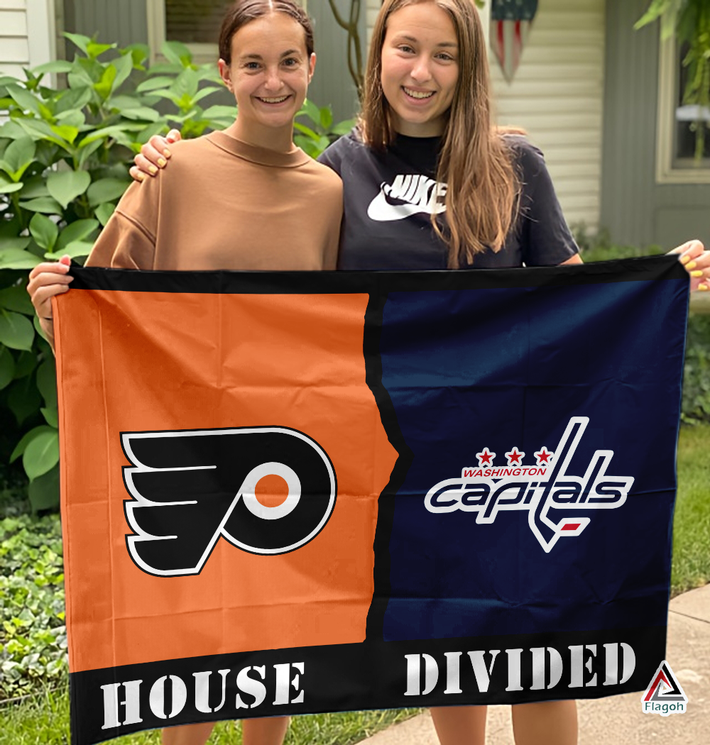 Flyers vs Capitals House Divided Flag, NHL House Divided Flag - Image 3