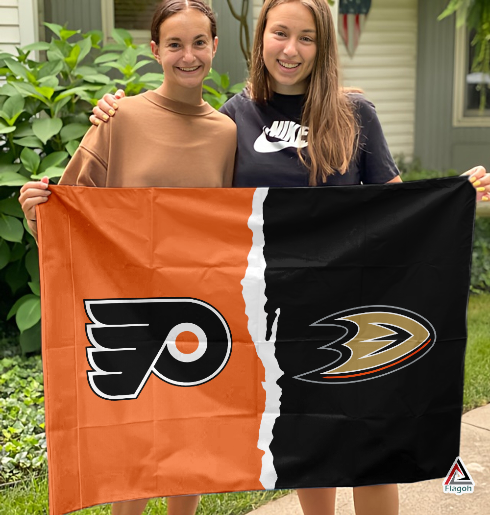 Flyers vs Ducks House Divided Flag, NHL House Divided Flag - Image 3