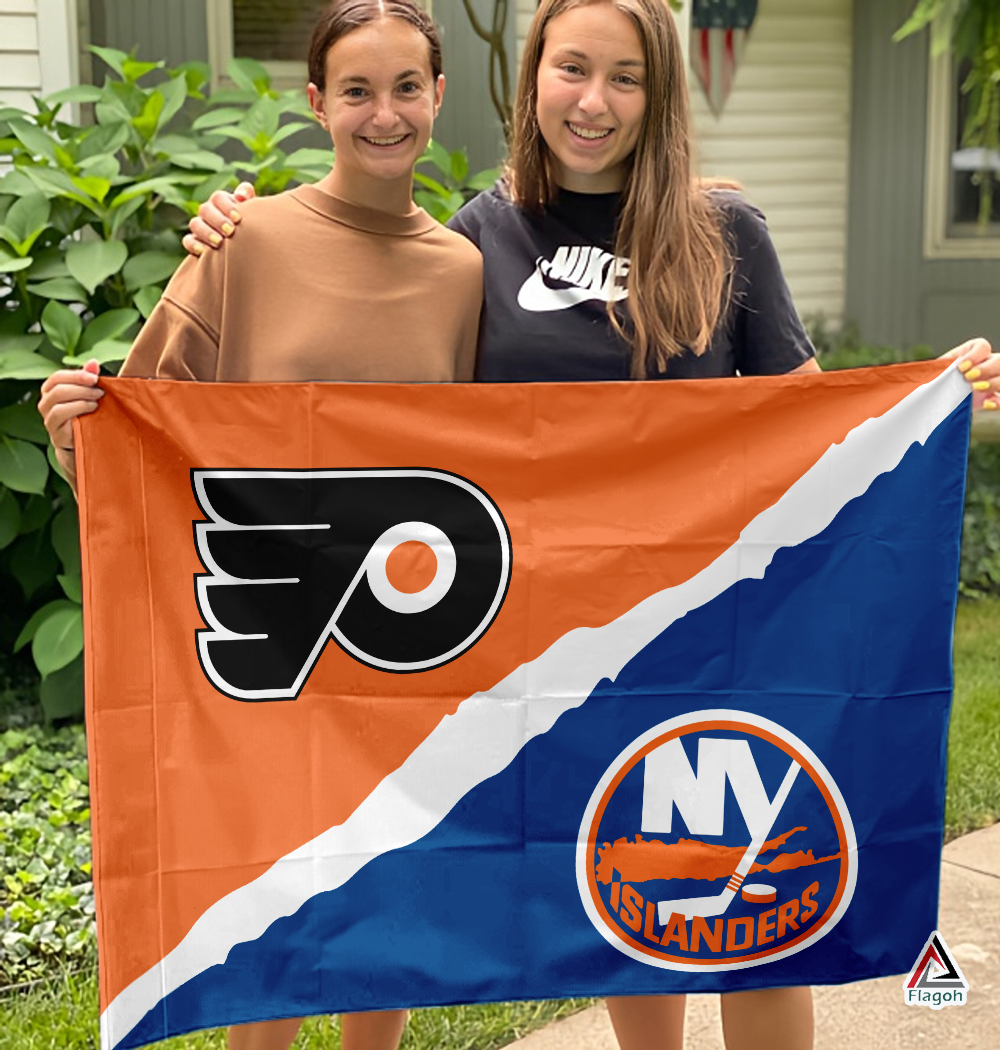 Flyers vs Islanders House Divided Flag, NHL House Divided Flag - Image 3