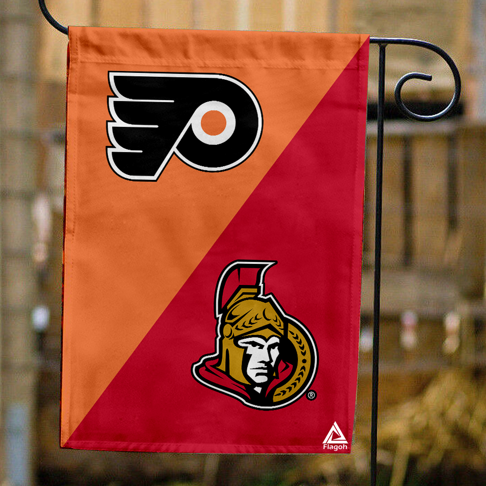 Flyers vs Senators House Divided Flag, NHL House Divided Flag