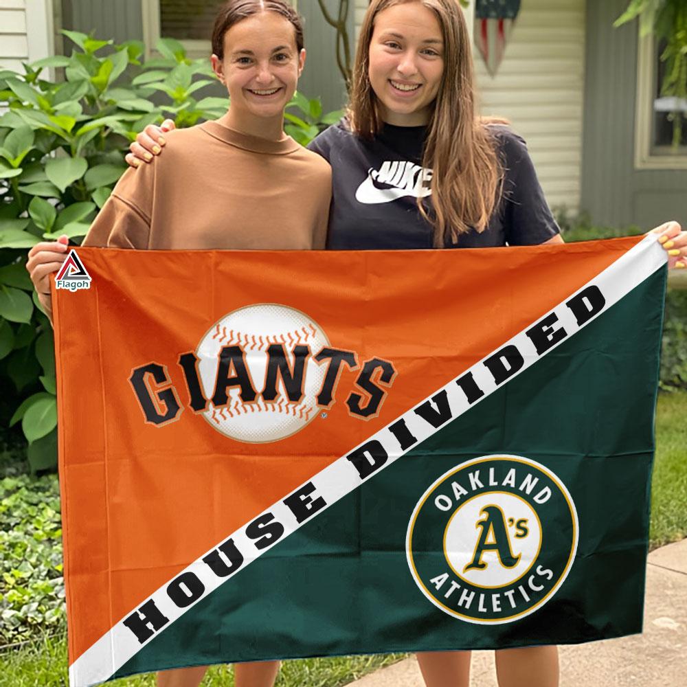Giants vs Athletics House Divided Flag, MLB House Divided Flag - Image 3