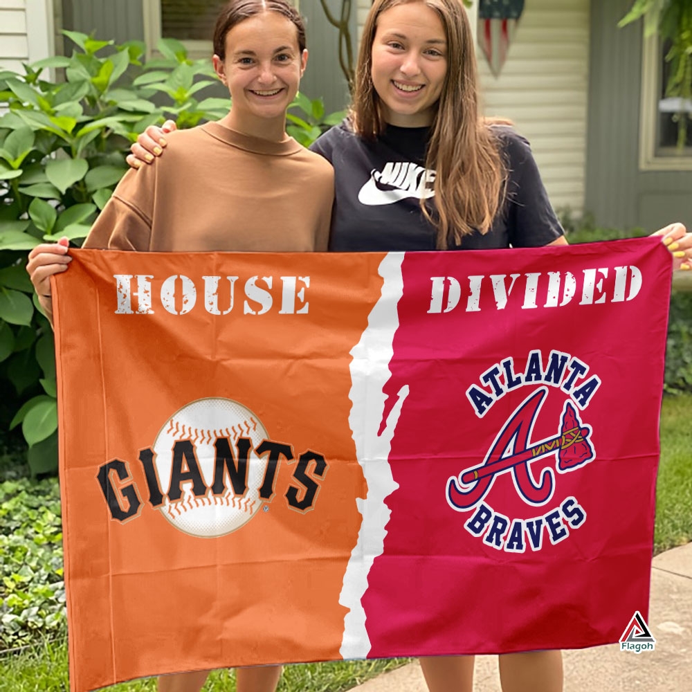 Giants vs Braves House Divided Flag, MLB House Divided Flag - Image 4