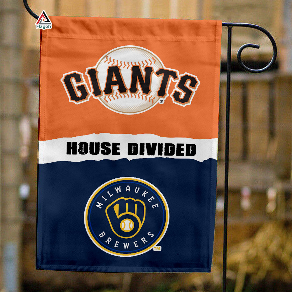 Giants vs Brewers House Divided Flag, MLB House Divided Flag