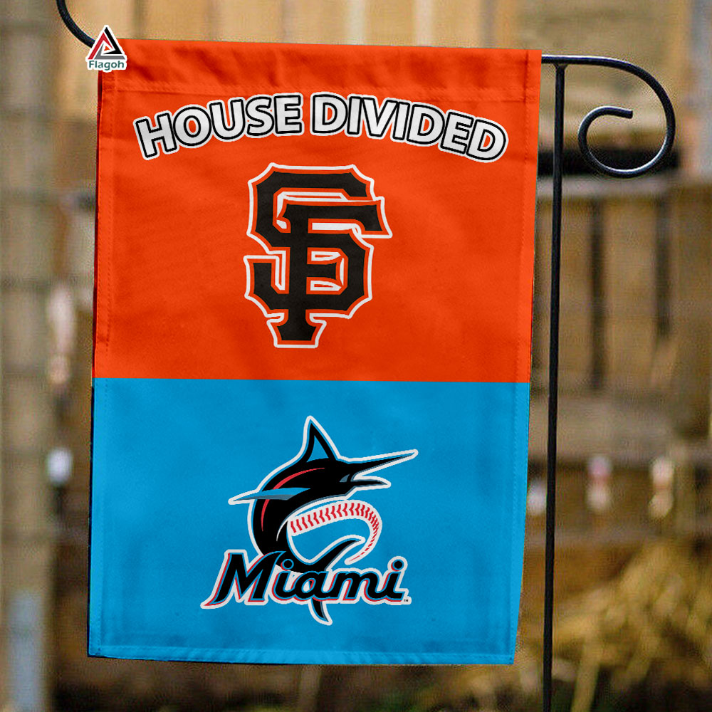 Giants vs Marlins House Divided Flag, MLB House Divided Flag