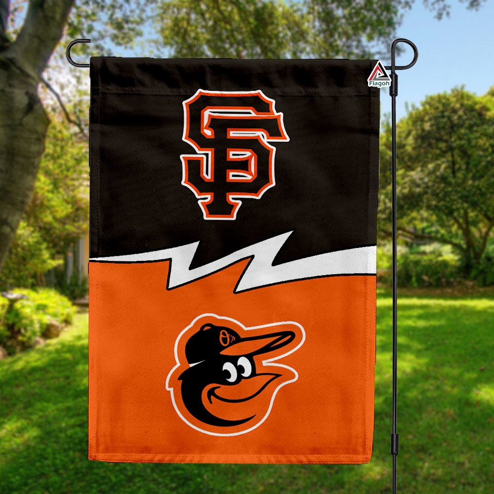 Giants vs Orioles House Divided Flag, MLB House Divided Flag