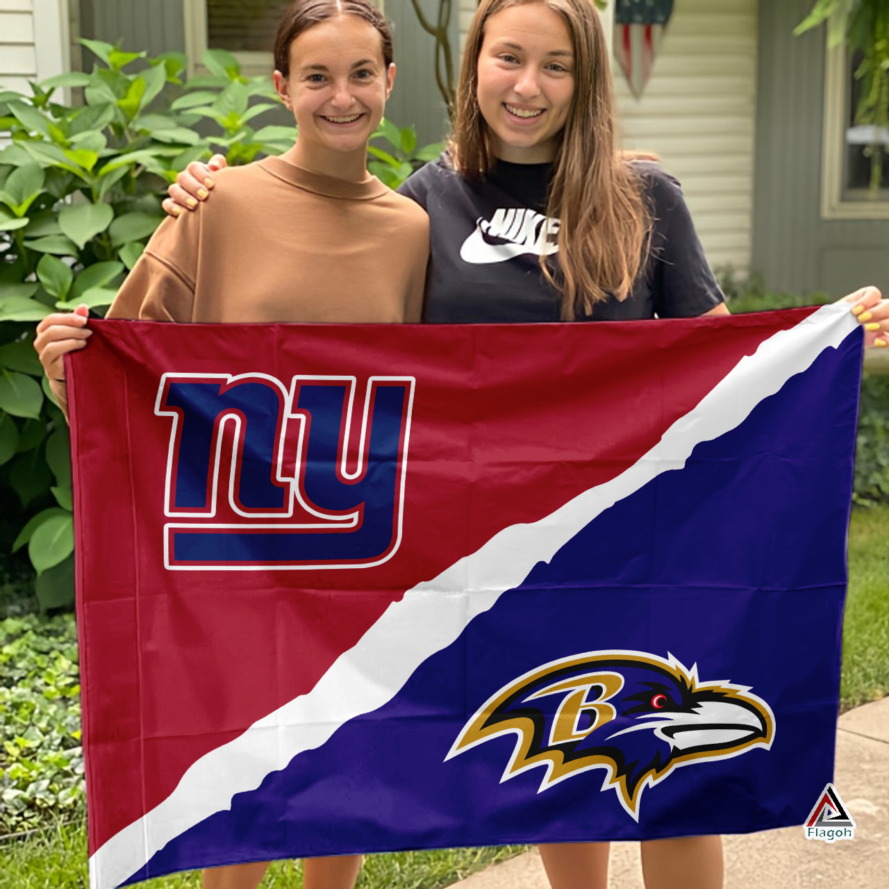 Giants vs Ravens House Divided Flag, NFL House Divided Flag - Image 3