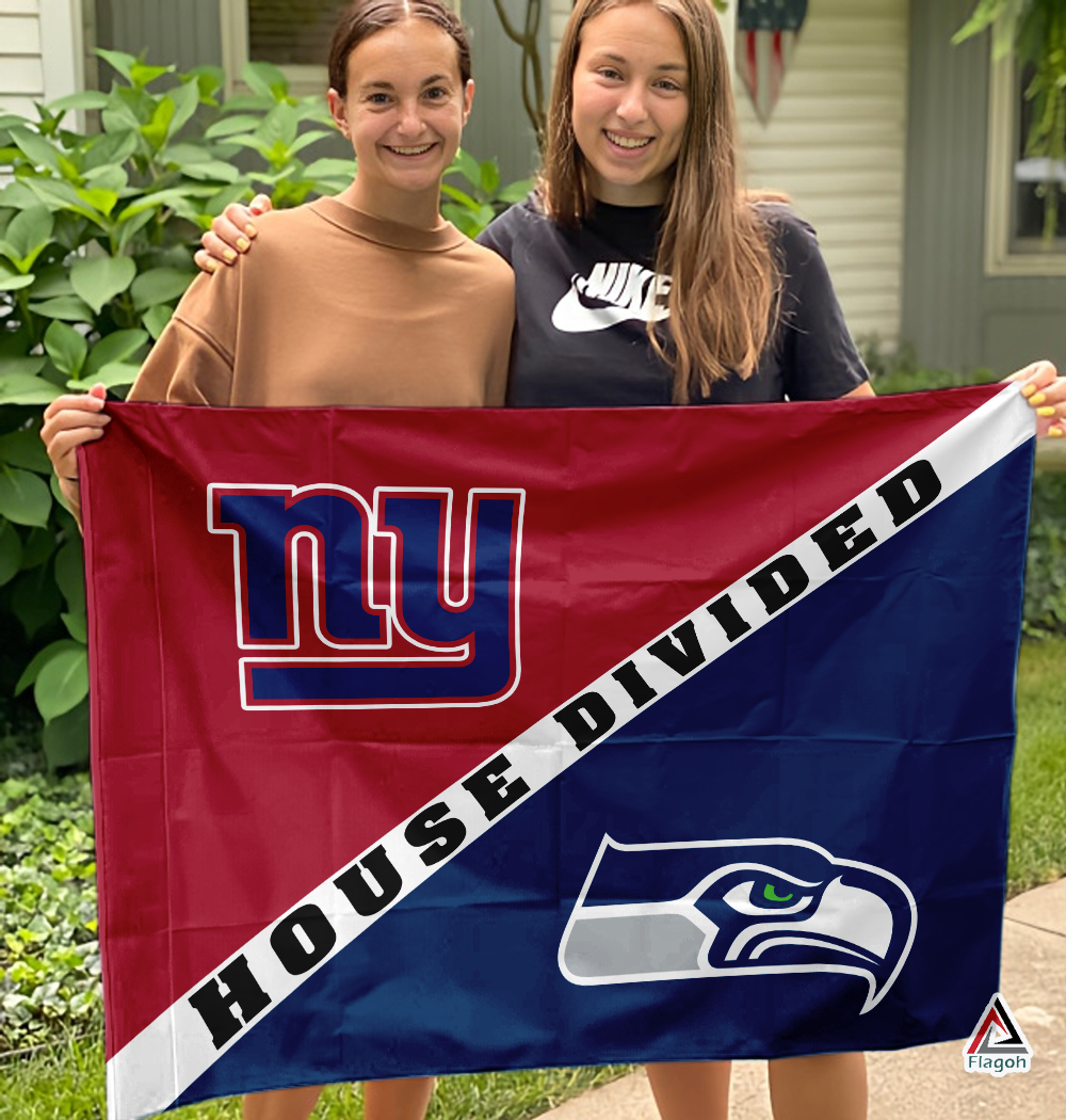 Giants vs Seahawks House Divided Flag, NFL House Divided Flag - Image 3