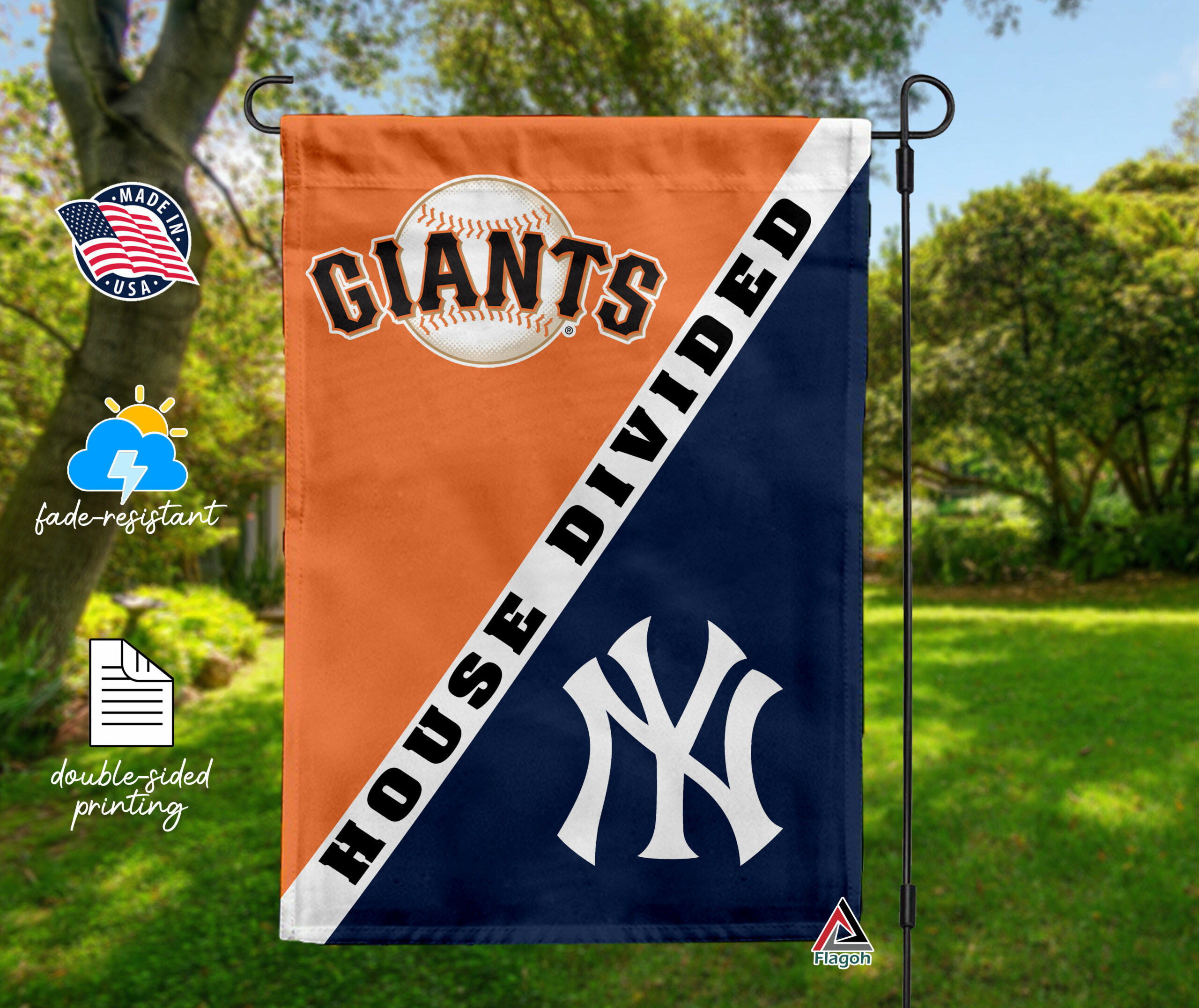 Giants vs Yankees House Divided Flag, MLB House Divided Flag - Image 4
