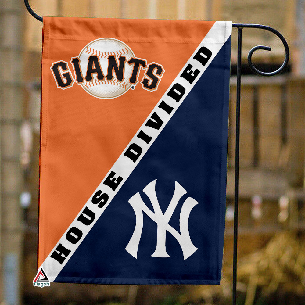 Giants vs Yankees House Divided Flag, MLB House Divided Flag