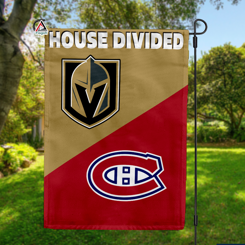 Golden Knights vs Canadiens House Divided Flag, NHL House Divided Flag