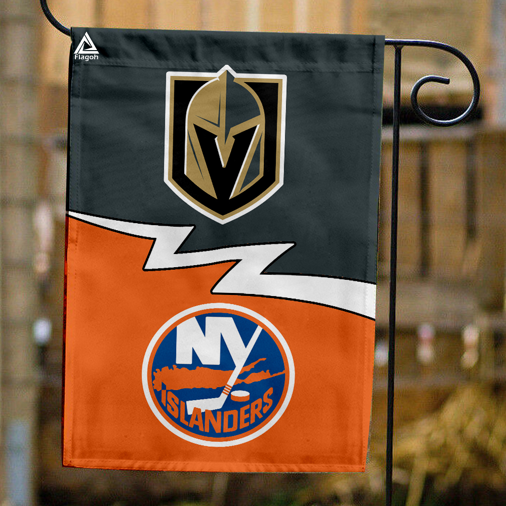 Golden Knights vs Islanders House Divided Flag, NHL House Divided Flag