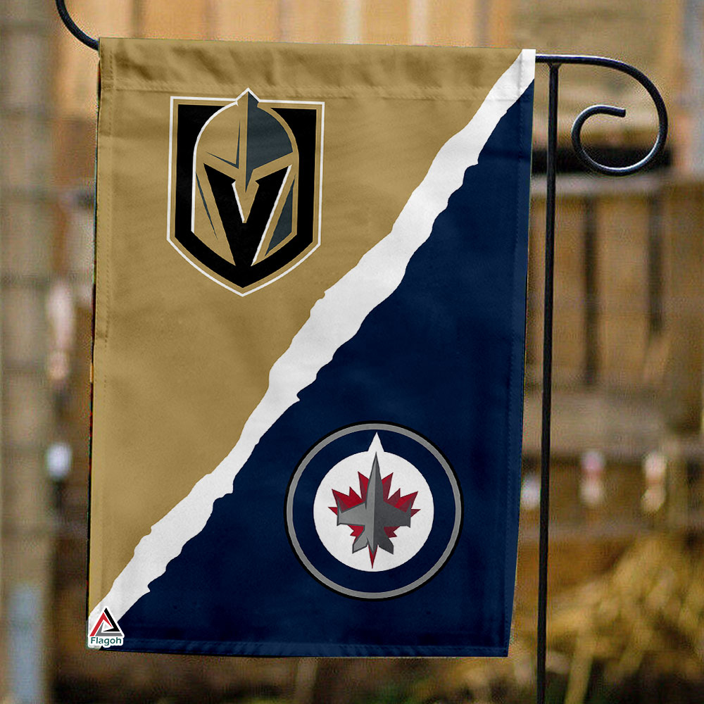Golden Knights vs Jets House Divided Flag, NHL House Divided Flag