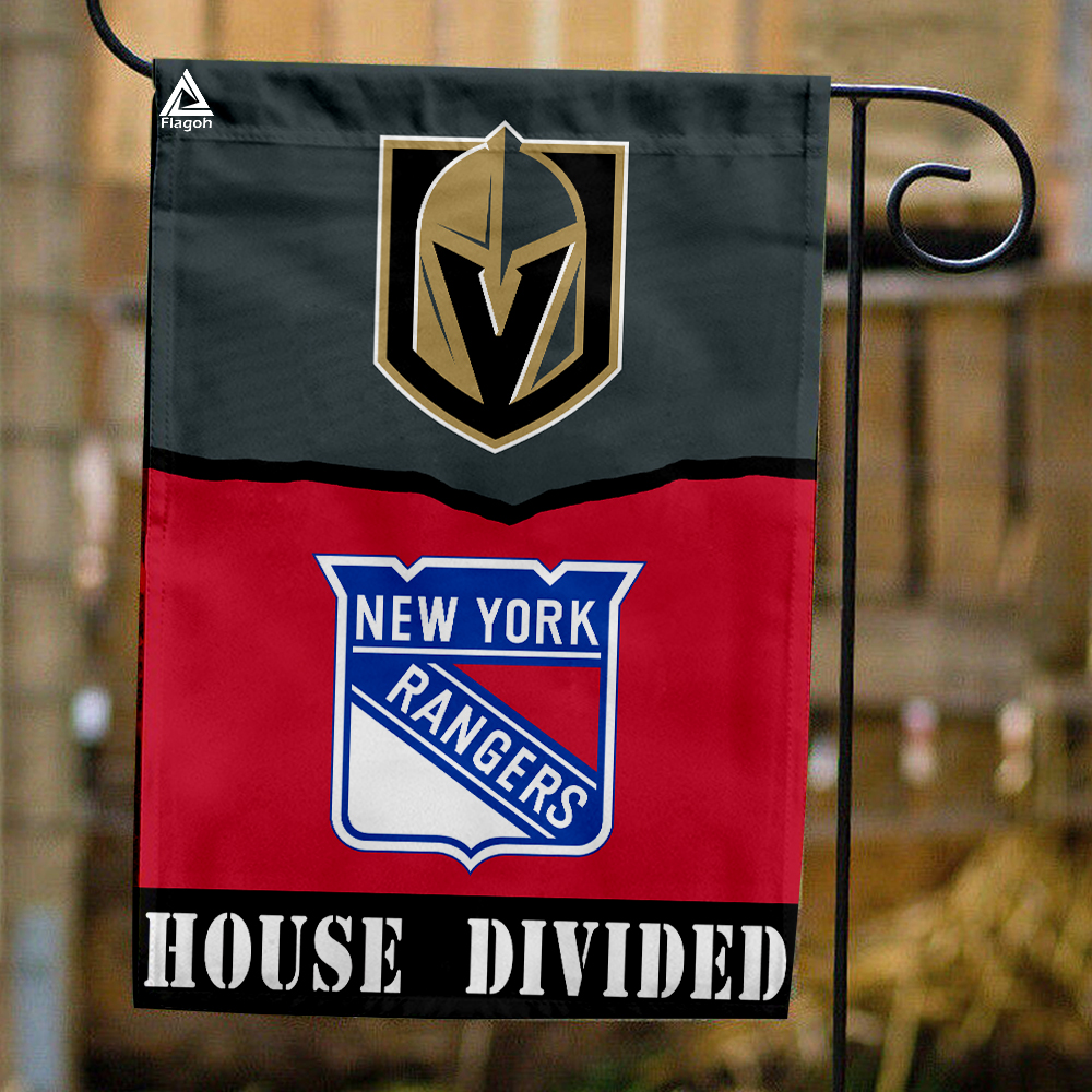 Golden Knights vs Rangers House Divided Flag, NHL House Divided Flag