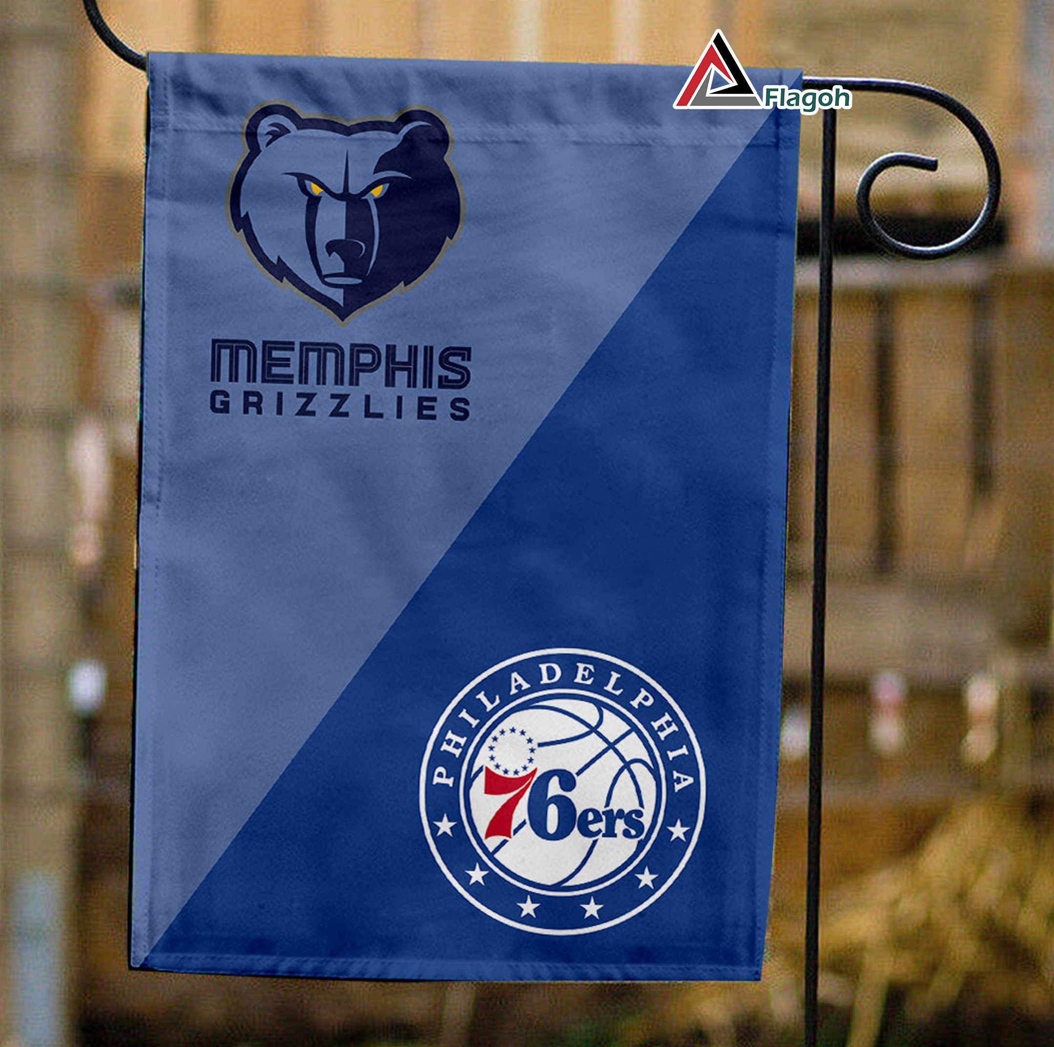 Grizzlies vs 76ers House Divided Flag, NBA House Divided Flag