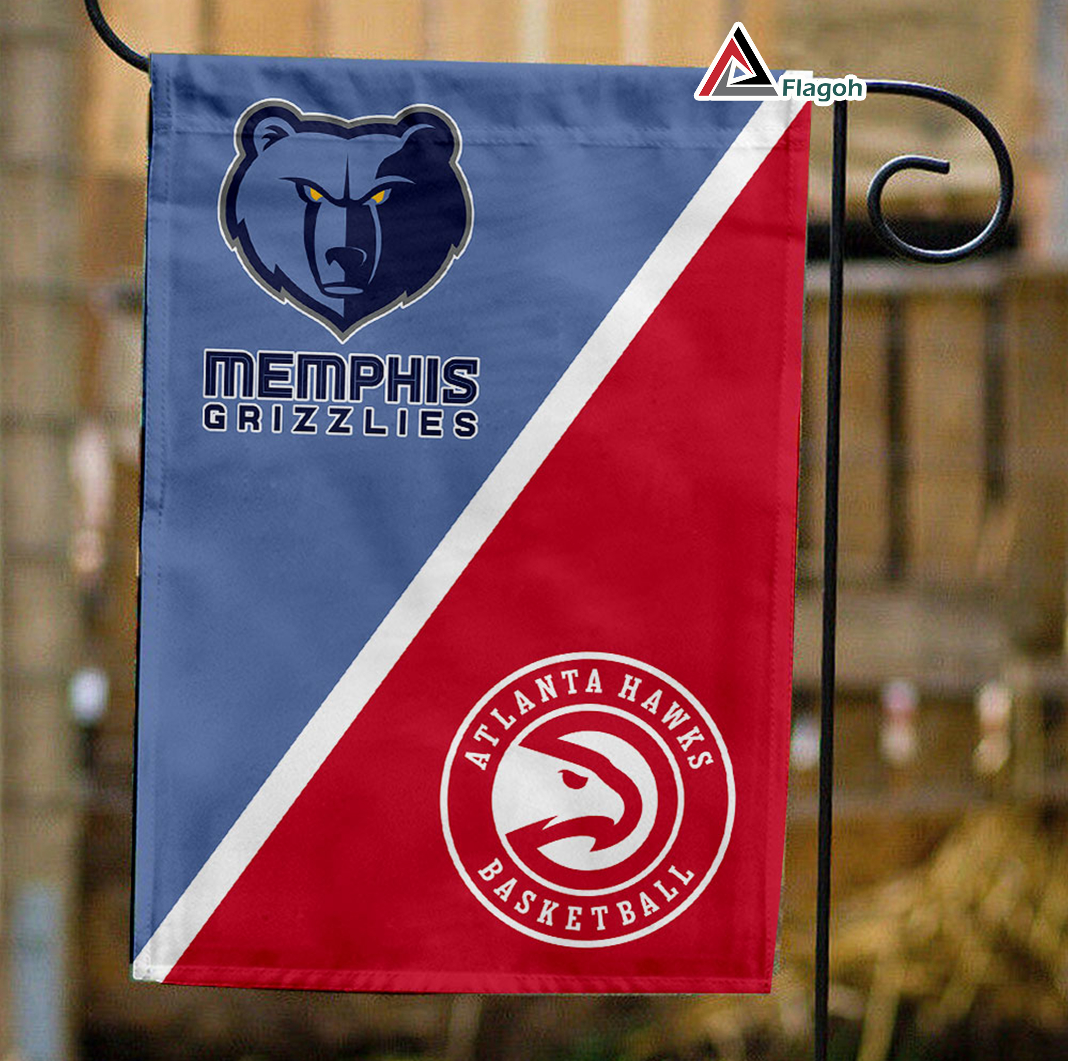 Grizzlies vs Hawks House Divided Flag, NBA House Divided Flag
