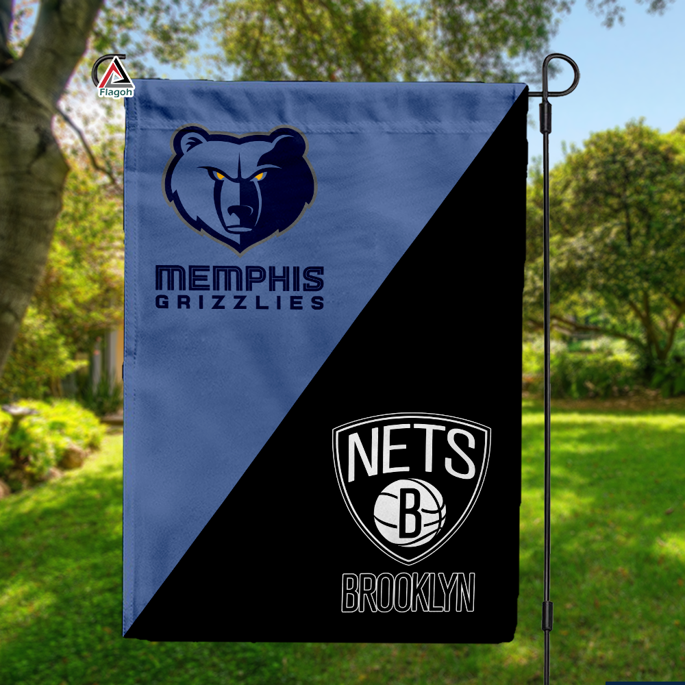 Grizzlies vs Nets House Divided Flag, NBA House Divided Flag