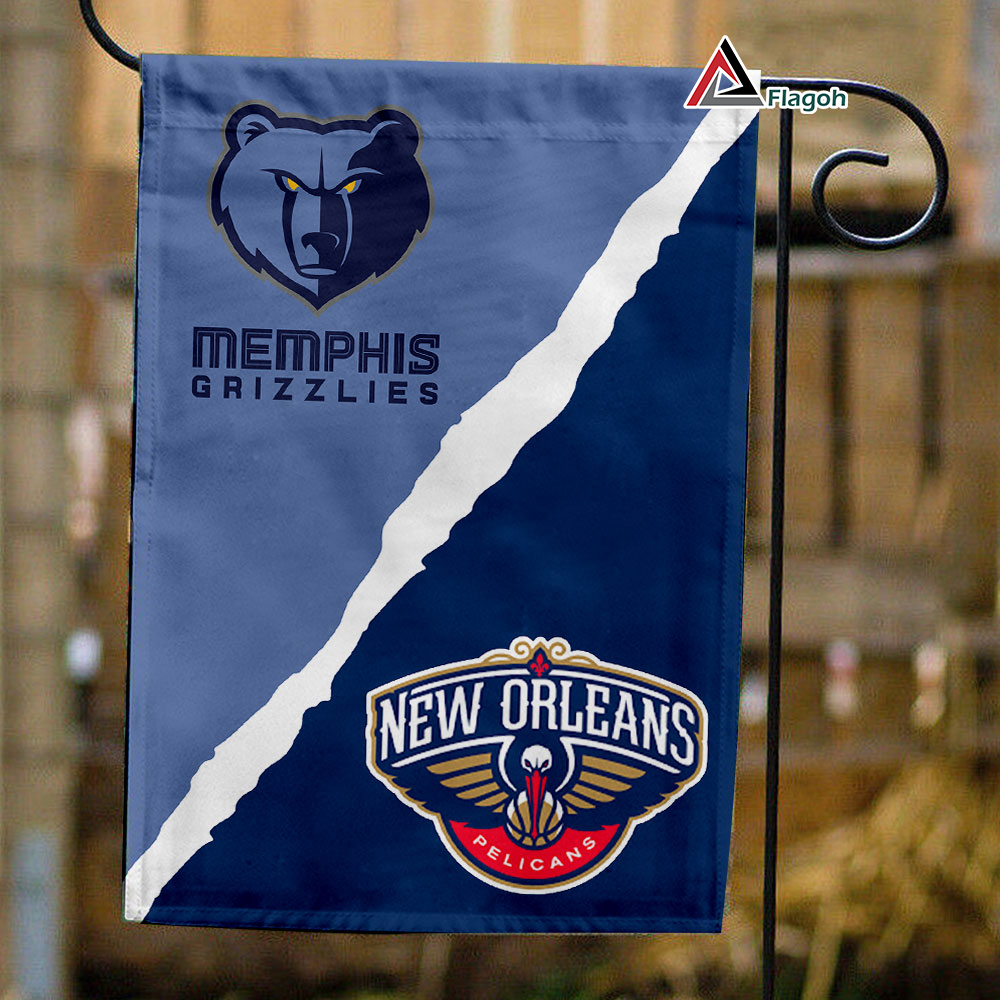 Grizzlies vs Pelicans House Divided Flag, NBA House Divided Flag