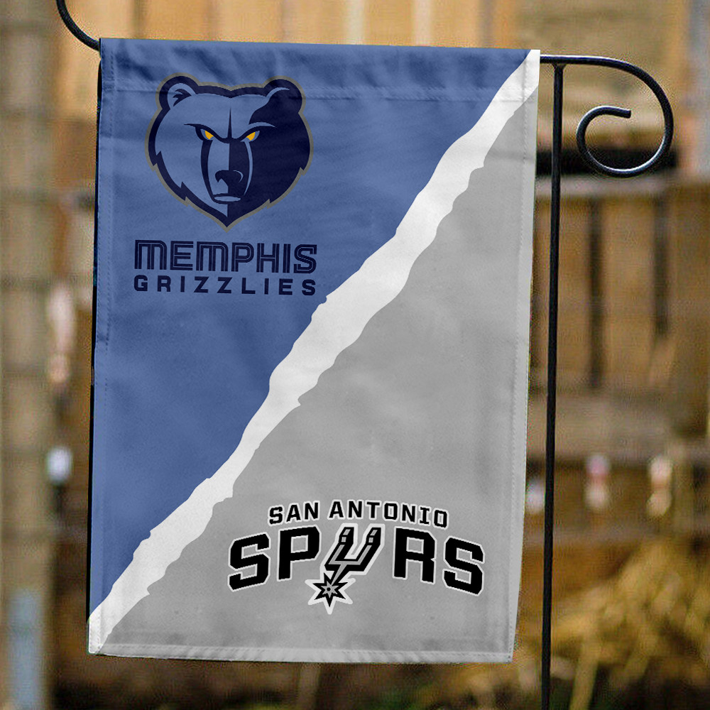 Grizzlies vs Spurs House Divided Flag, NBA House Divided Flag