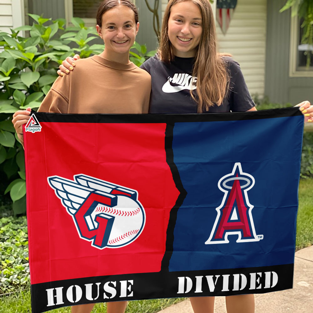 Guardians vs Angels House Divided Flag, MLB House Divided Flag - Image 3