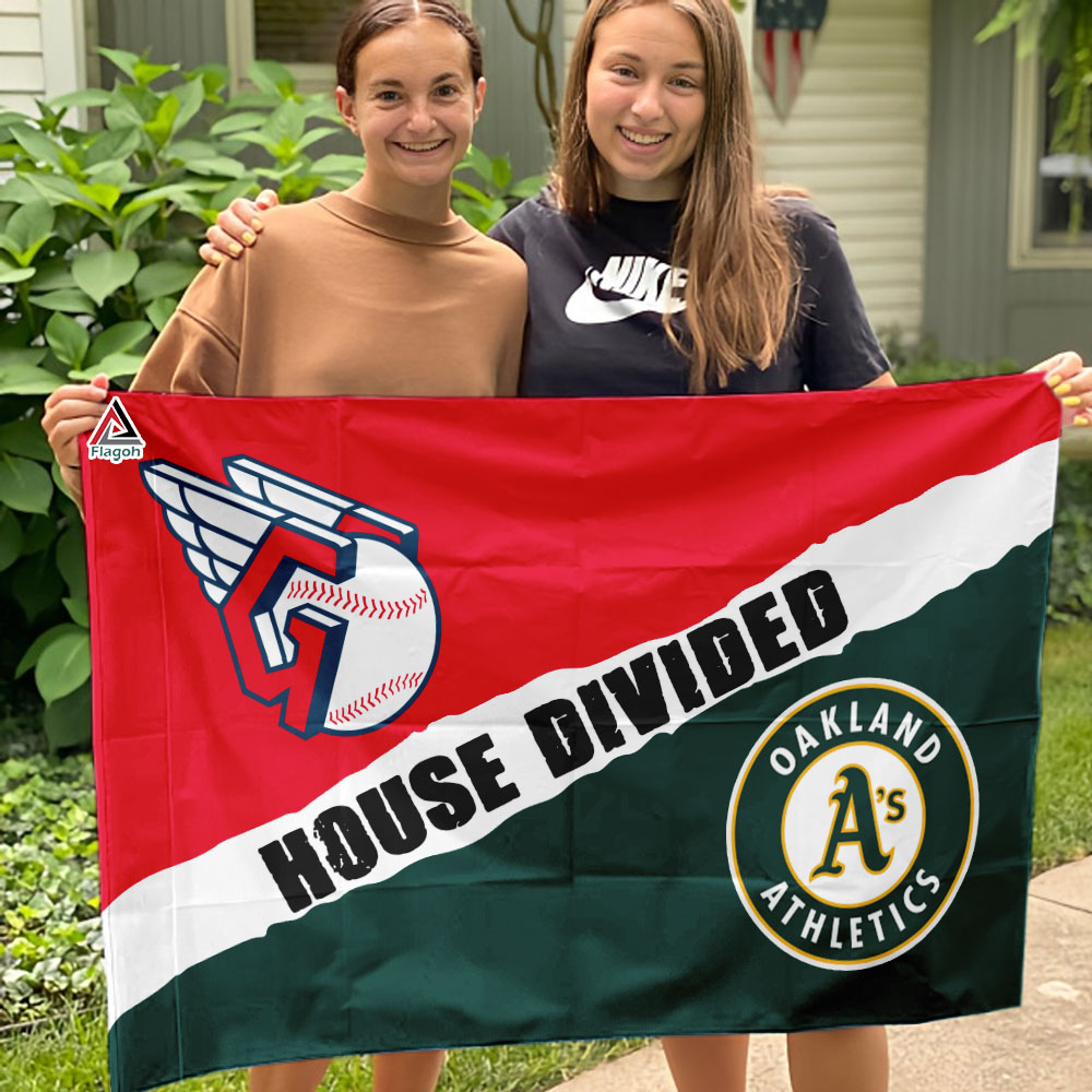 Guardians vs Athletics House Divided Flag, MLB House Divided Flag - Image 3