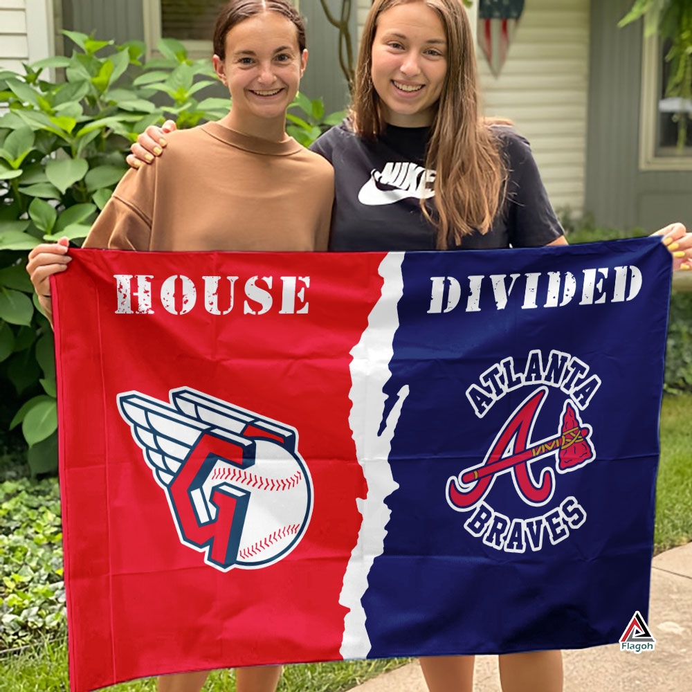 Guardians vs Braves House Divided Flag, MLB House Divided Flag - Image 4