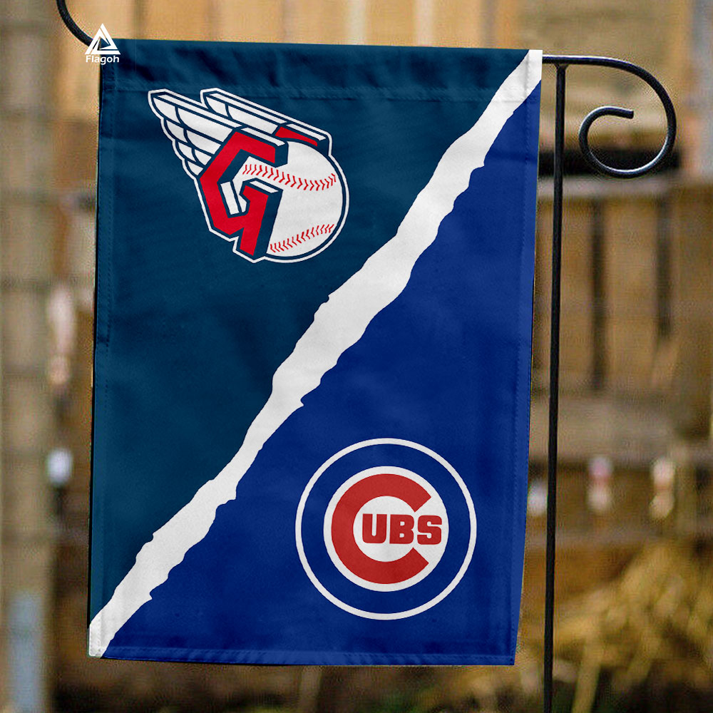Guardians vs Cubs House Divided Flag, MLB House Divided Flag
