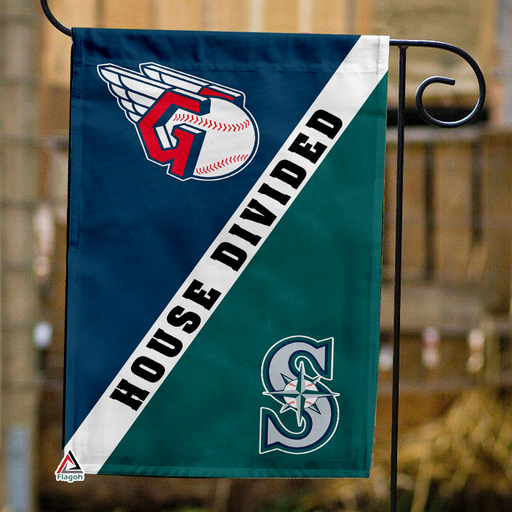 Guardians vs Mariners House Divided Flag, MLB House Divided Flag