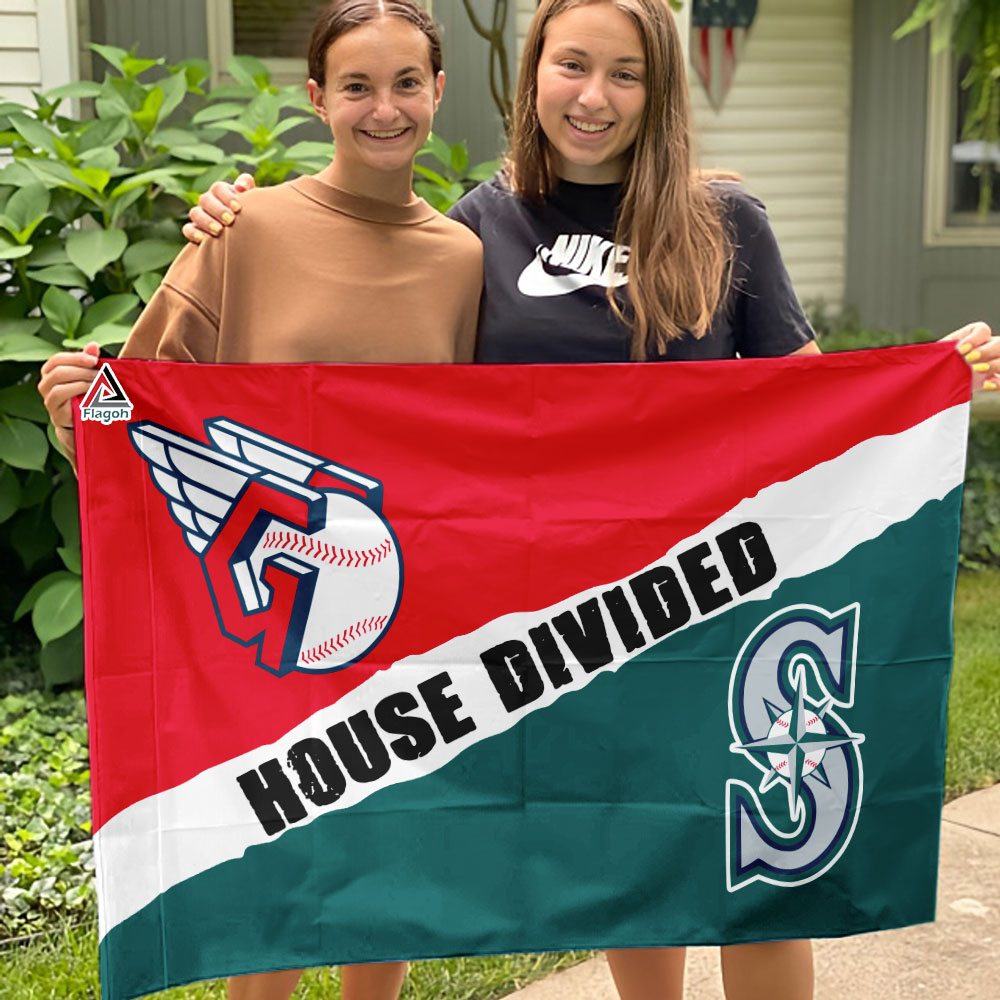 Guardians vs Mariners House Divided Flag, MLB House Divided Flag - Image 4